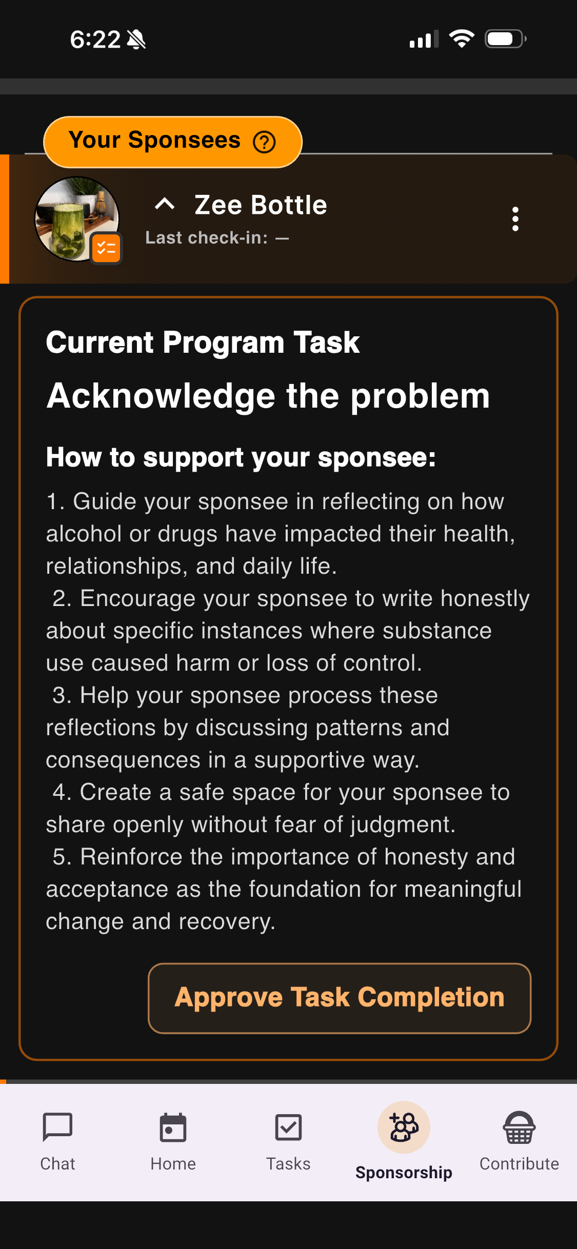 Sponserity become a sponsor screen