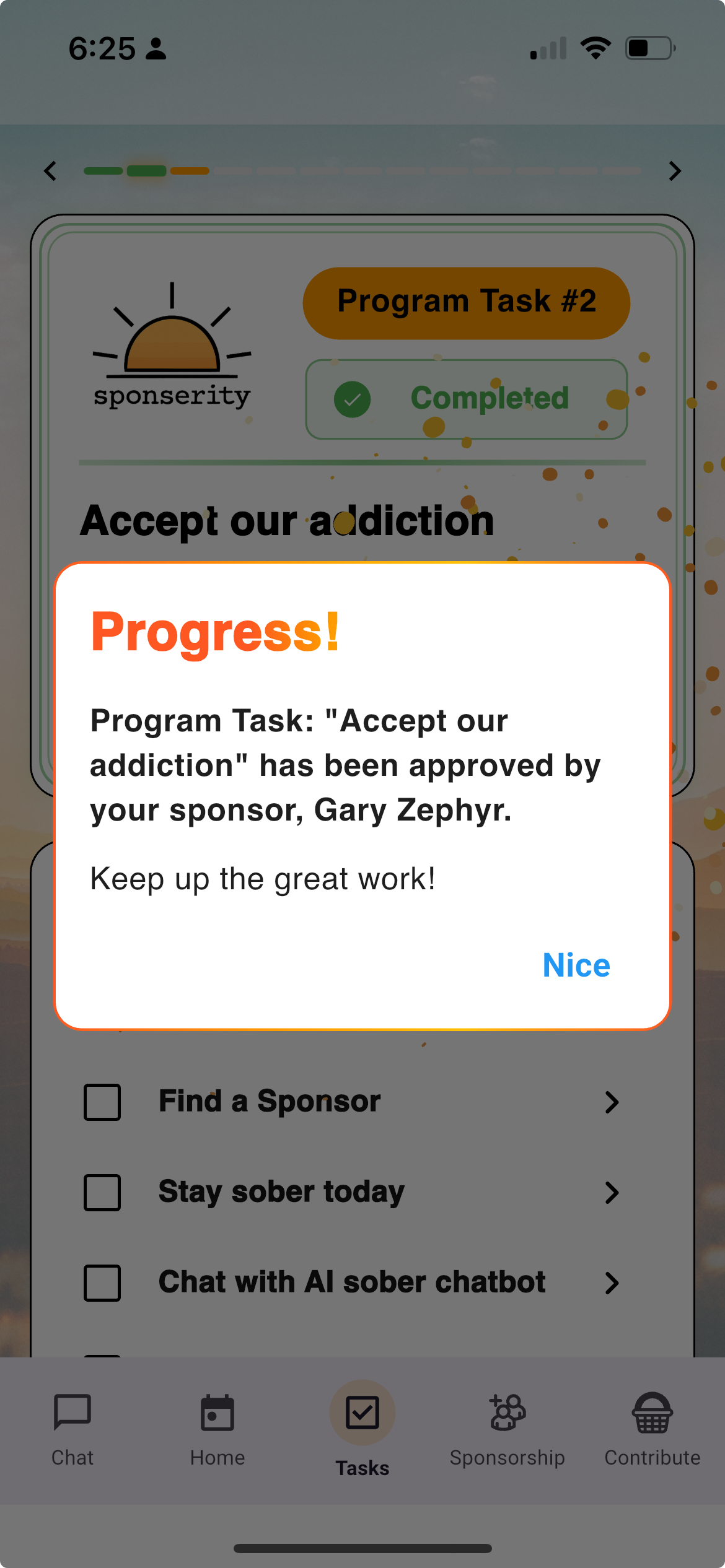 Sponserity sponsor task collaboration screen